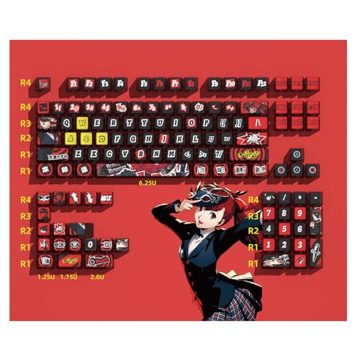 キーキャップ PBT ペルソナ5 主人公 雨宮蓮 Amazon | ペルソナ5 雨宮蓮 芳澤かすみ キーキャップ グッズ PBT